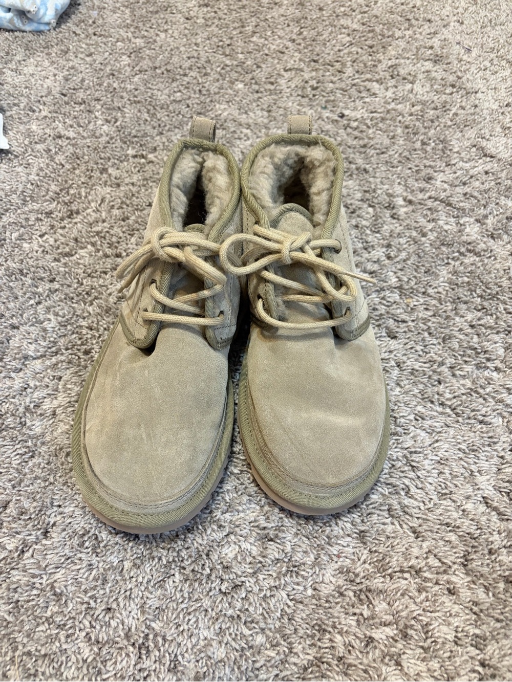 UGG Neumel Chukka Boots Women’s 7 Green Suede Shearling Lace Up NWOT - Picture 4 of 12